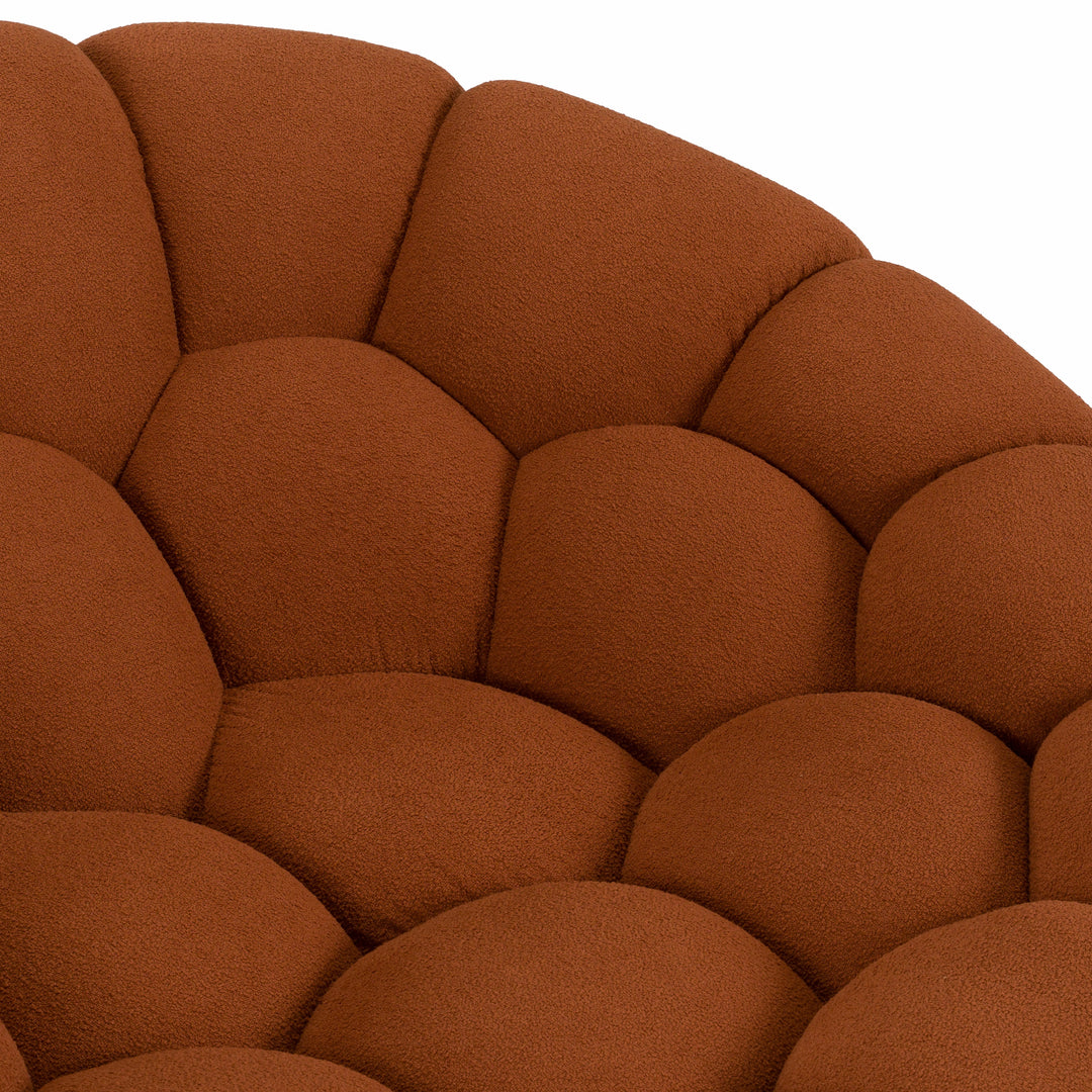 Yolonda - Modern Curved Orange Fabric Chair