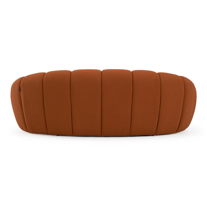 Yolonda - Modern Curved Orange Fabric Loveseat