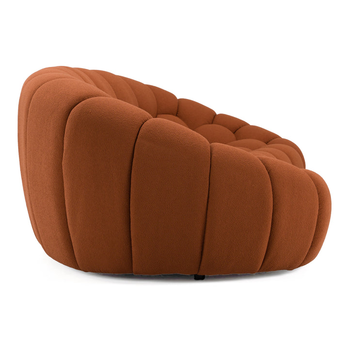 Yolonda - Modern Curved Orange Fabric Sofa
