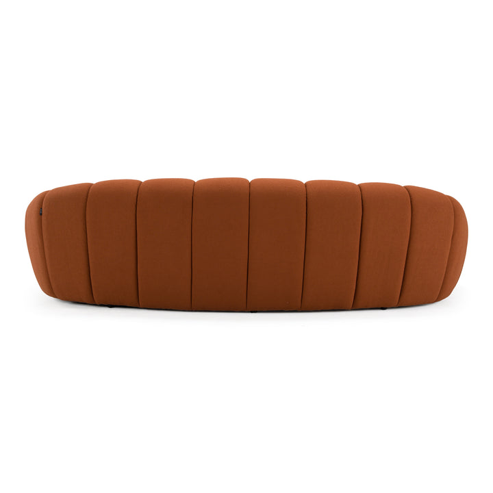 Yolonda - Modern Curved Orange Fabric Sofa