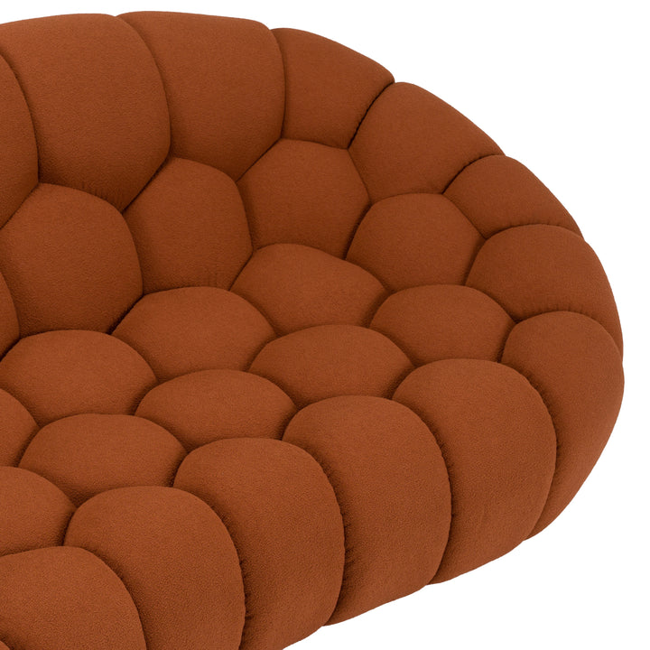 Yolonda - Modern Curved Orange Fabric Sofa