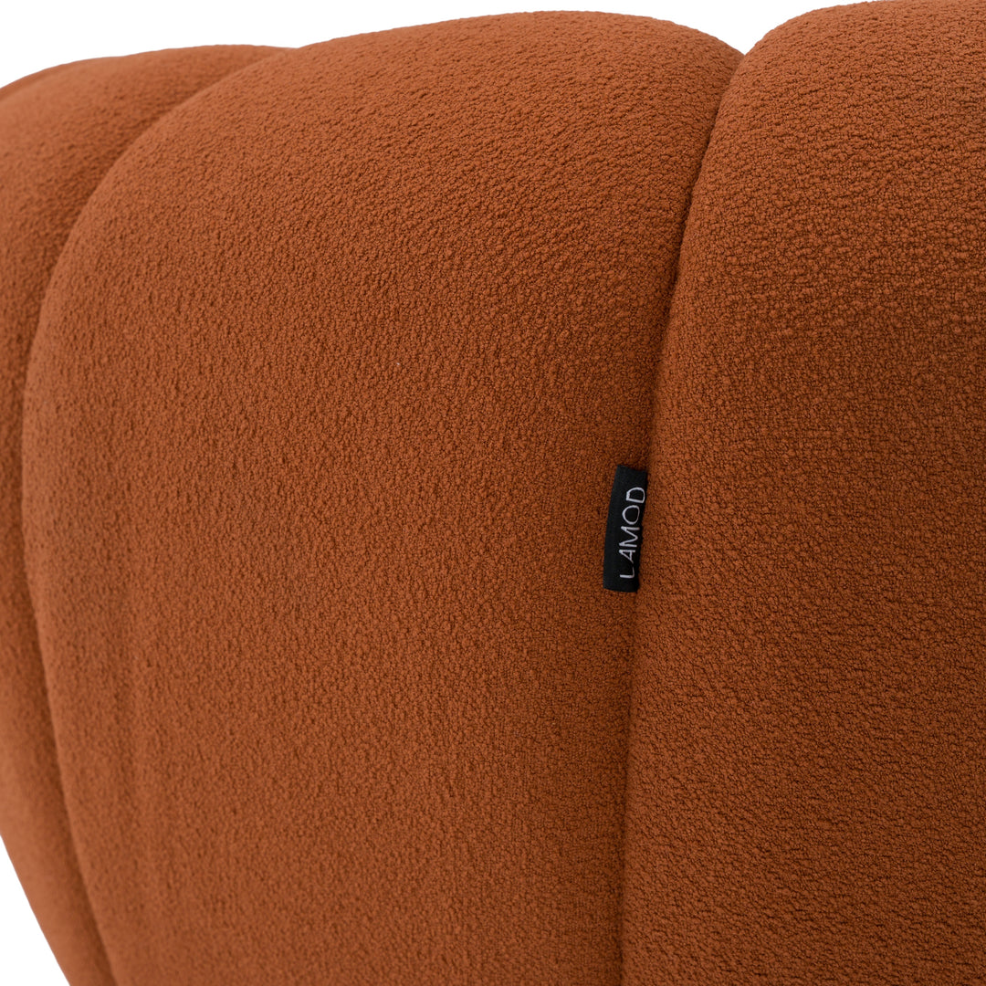 Yolonda - Modern Curved Orange Fabric Sofa