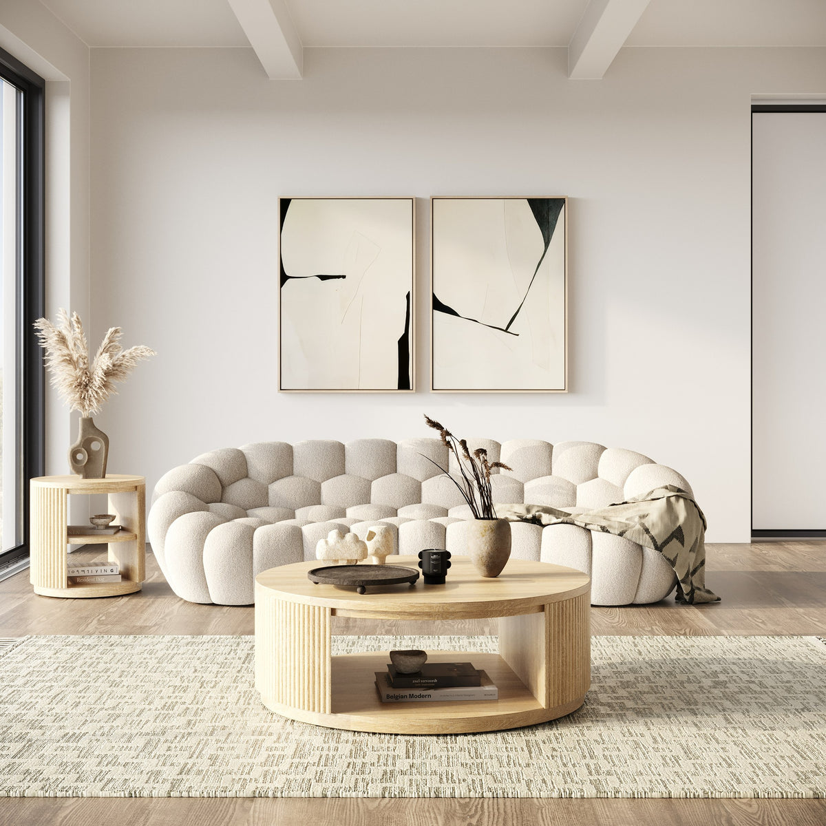 Jacobson - Modern Natural Acacia End Table - View 2