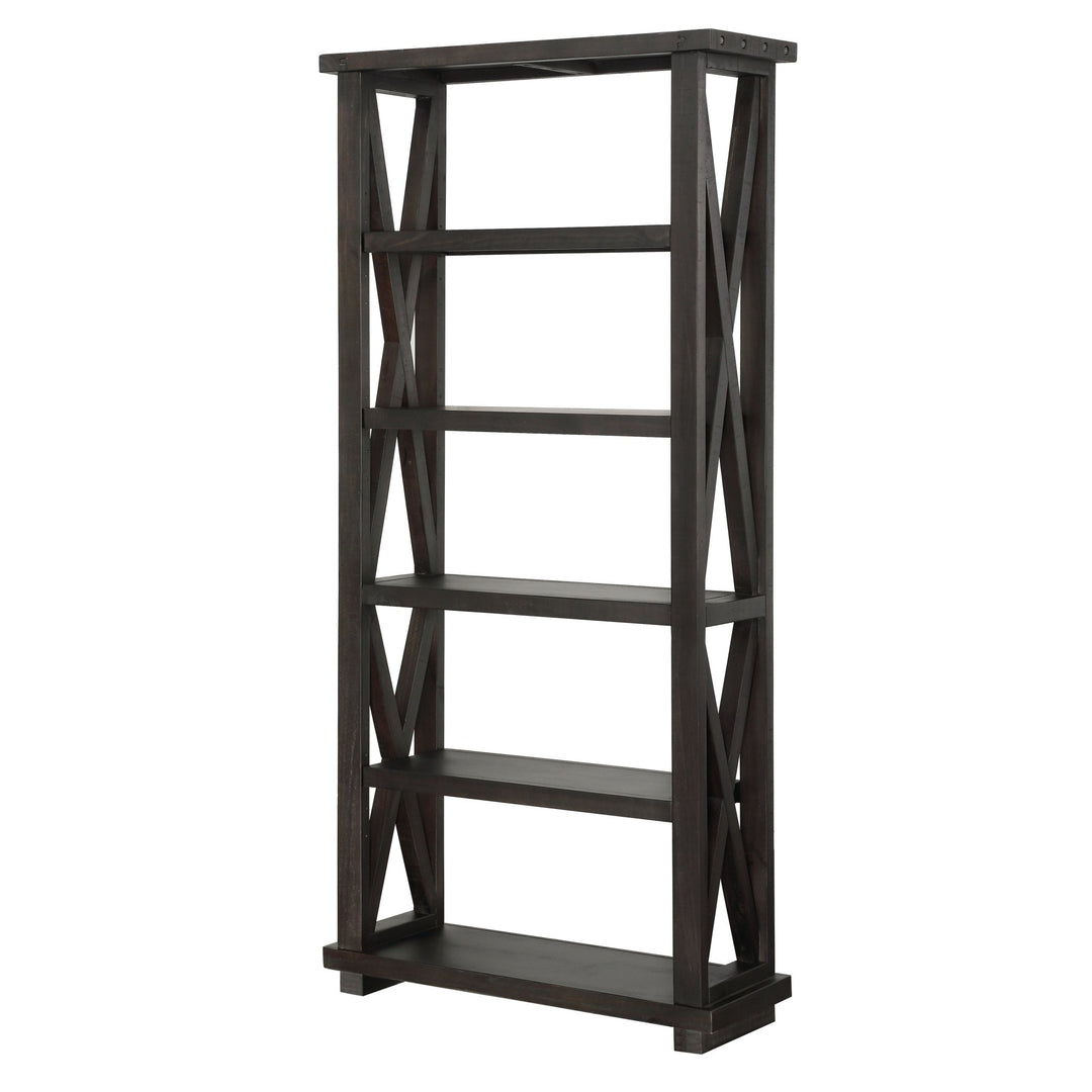Yosemite Solid Wood 82x39 inch Bookshelf in Cafe Bookcase modern furniture Contempo Furniture
