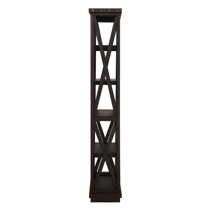 Yosemite Solid Wood 82x39 inch Bookshelf in Cafe Bookcase modern furniture Contempo Furniture