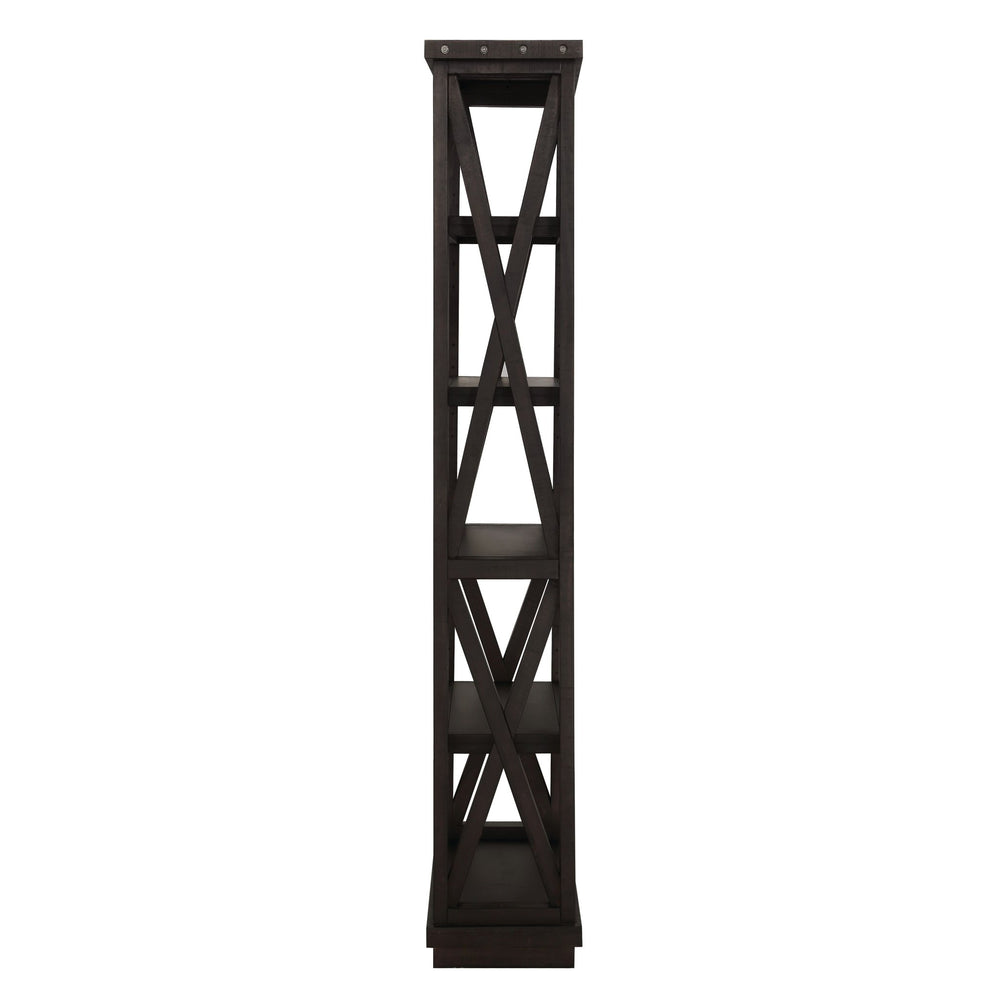 Yosemite Solid Wood 82x39 inch Bookshelf in Cafe Bookcase modern furniture Contempo Furniture