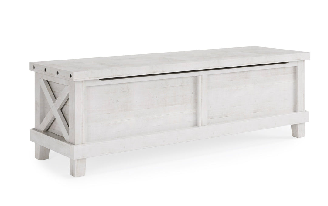 Yosemite Solid Wood Blanket Box in Rustic White Benches modern furniture Contempo Furniture