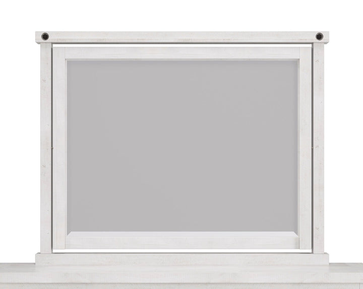 Yosemite Solid Wood Mirror in Rustic White Mirror modern furniture Contempo Furniture