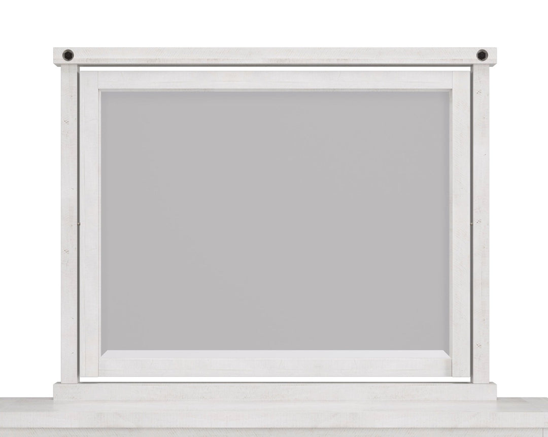 Yosemite Solid Wood Mirror in Rustic White Mirror modern furniture Contempo Furniture