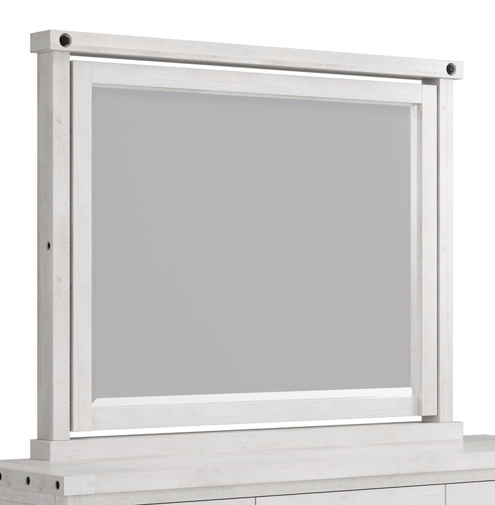 Yosemite Solid Wood Mirror in Rustic White Mirror modern furniture Contempo Furniture