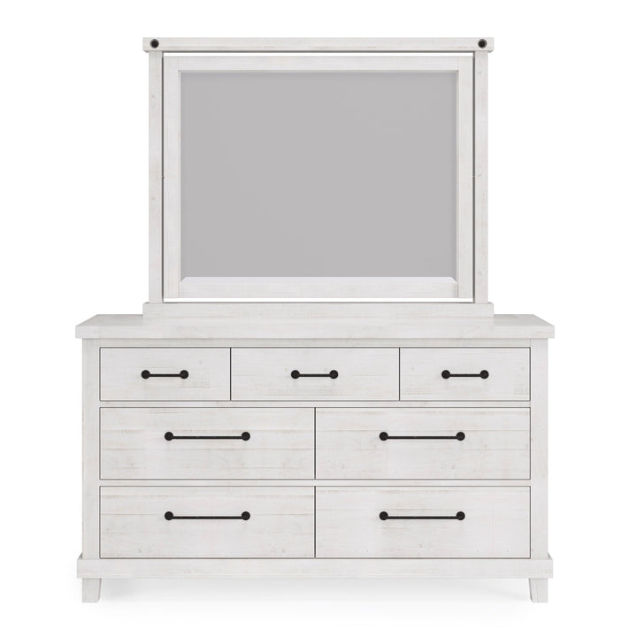 Yosemite Solid Wood Mirror in Rustic White Mirror modern furniture Contempo Furniture