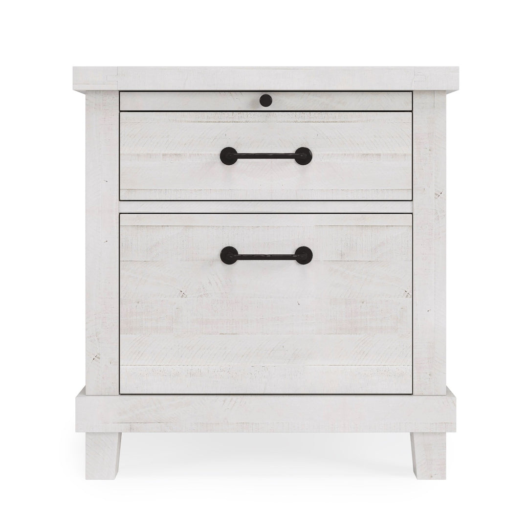 Yosemite Solid Wood Nightstand in Rustic White Nightstand modern furniture Contempo Furniture