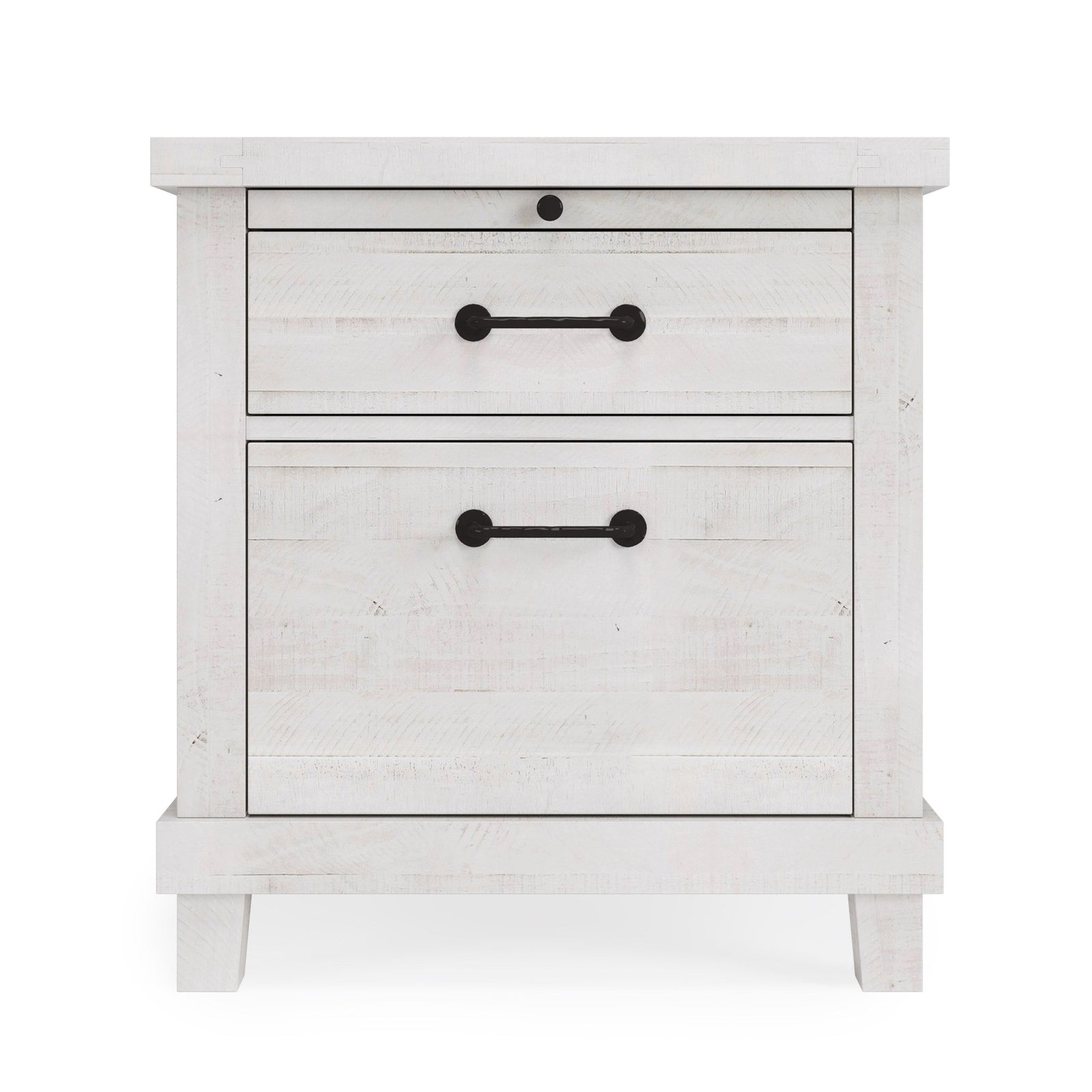 Yosemite Solid Wood Nightstand in Rustic White Nightstand modern furniture Contempo Furniture