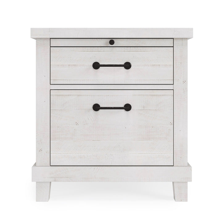Yosemite Solid Wood Nightstand in Rustic White Nightstand modern furniture Contempo Furniture