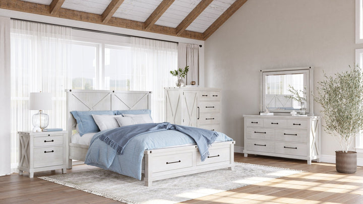 Yosemite Solid Wood Nightstand in Rustic White Nightstand modern furniture Contempo Furniture