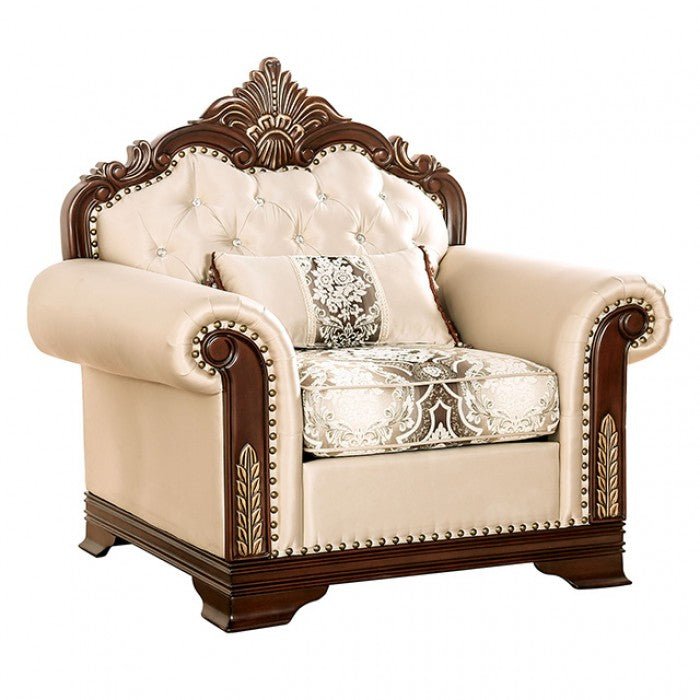 Yucatan Traditional Accent Chair with Tufted Back & Nailhead Trim Chair modern furniture Contempo Furniture