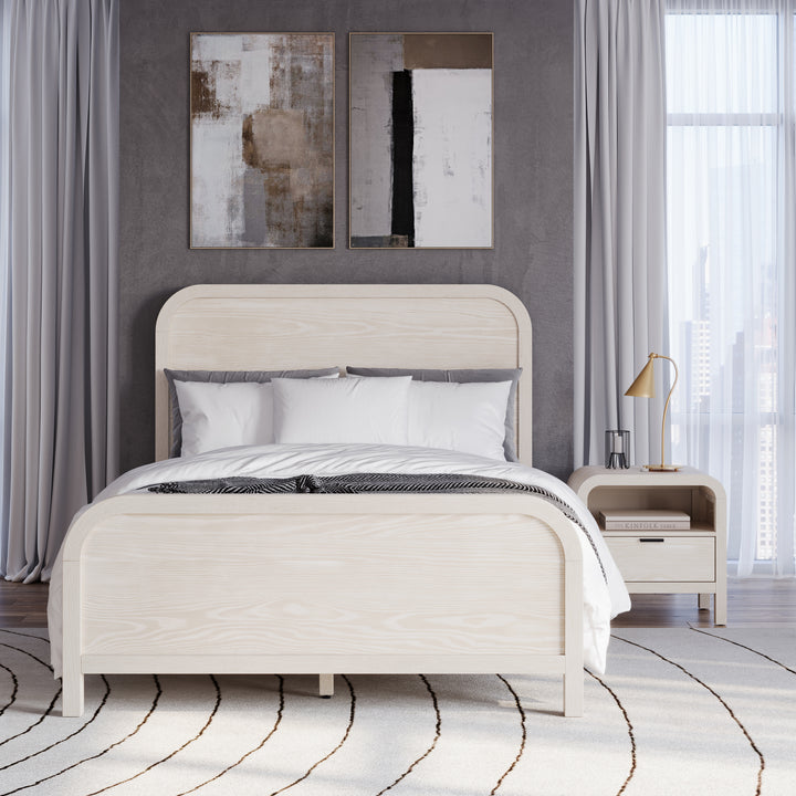 Modus Furniture Nknf81B Drake One Drawer One Shelf Usb Charging Nightstand In Sugar