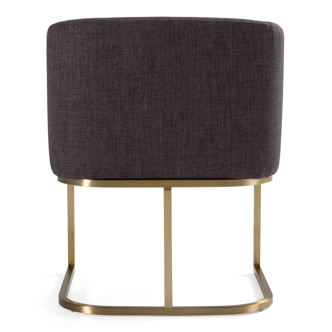 Yukon Modern Grey Fabric & Antique Brass Dining Chair