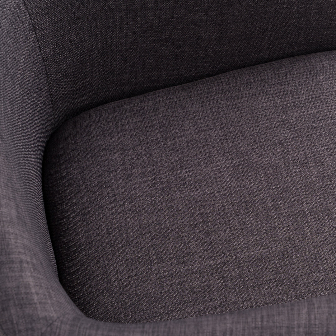 Yukon Modern Grey Fabric & Antique Brass Dining Chair