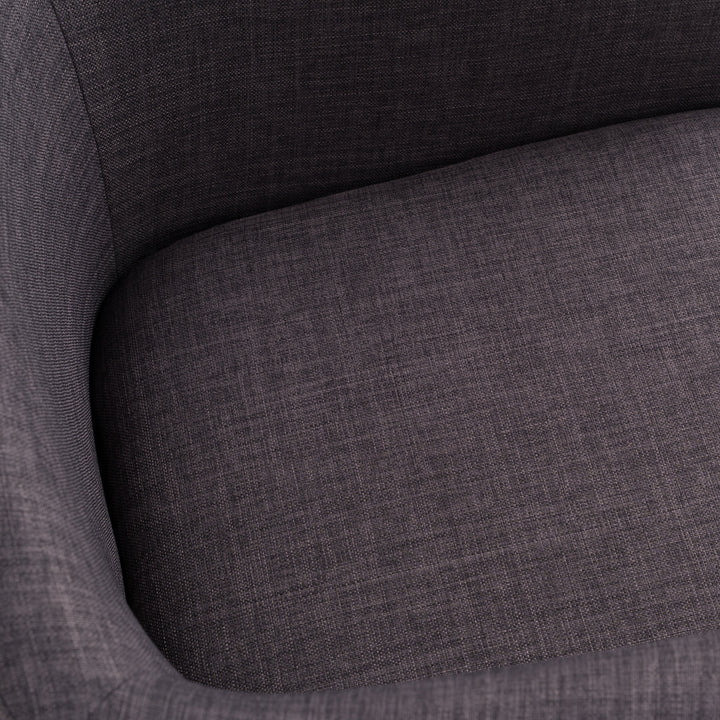 Yukon Modern Grey Fabric & Antique Brass Dining Chair