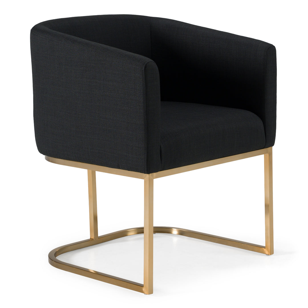 Yukon  Modern Black & Antique Brass Dining Chair