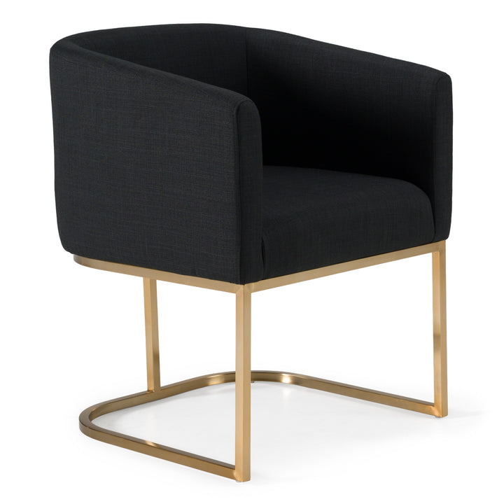 Yukon  Modern Black & Antique Brass Dining Chair