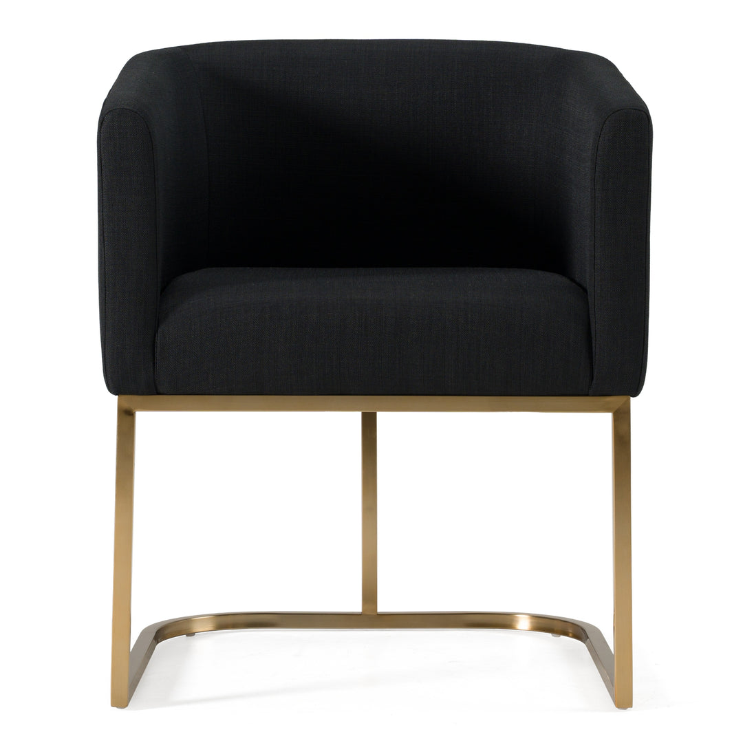 Yukon - Modern Black  and  Antique Brass Dining Chair