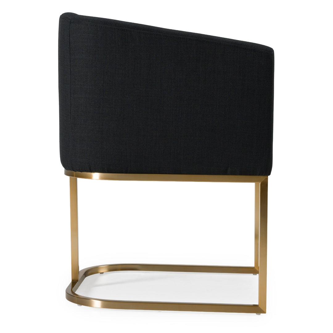 Yukon - Modern Black  and  Antique Brass Dining Chair