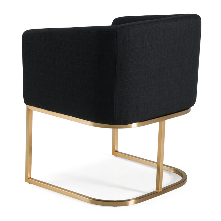 Yukon - Modern Black  and  Antique Brass Dining Chair