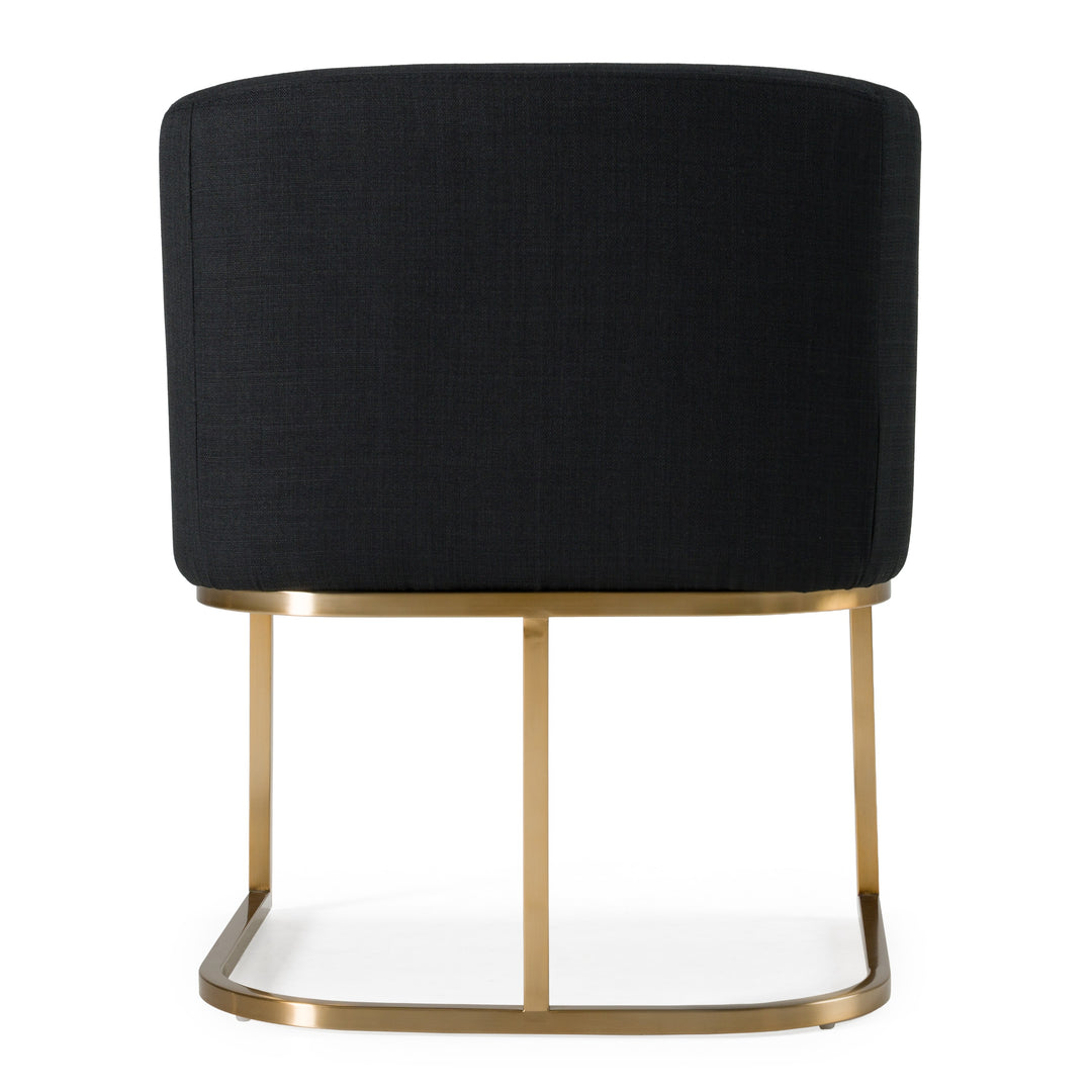 Yukon  Modern Black & Antique Brass Dining Chair