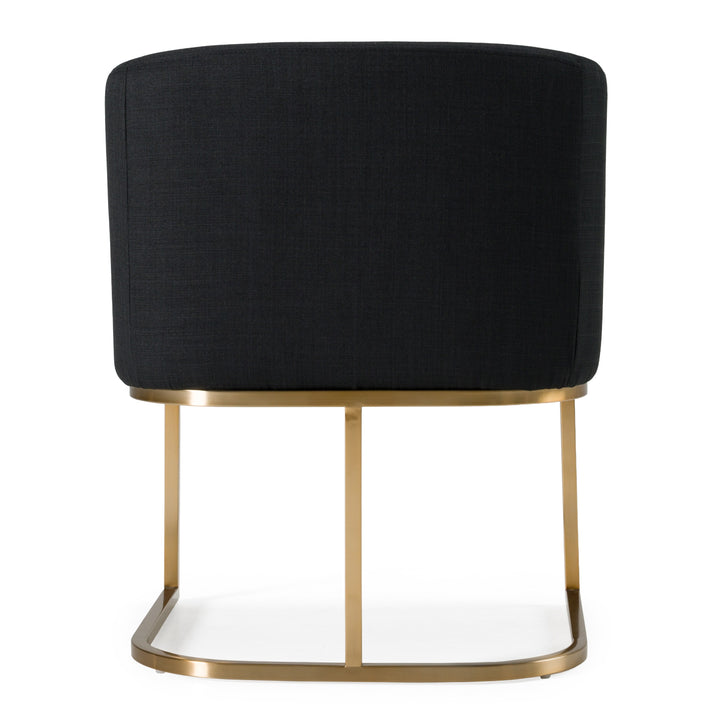 Yukon - Modern Black  and  Antique Brass Dining Chair
