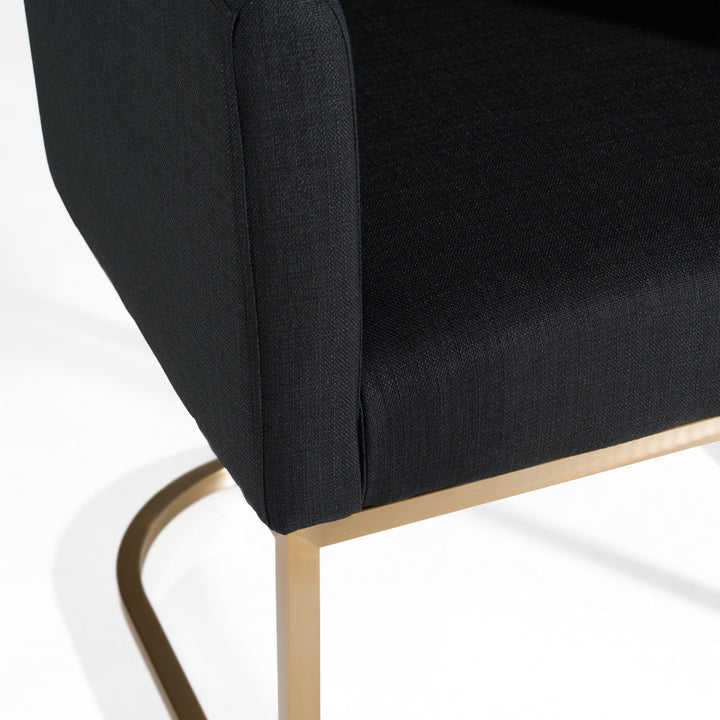 Yukon - Modern Black &amp; Antique Brass Dining Chair