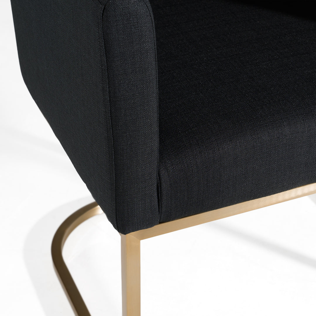 Yukon  Modern Black & Antique Brass Dining Chair