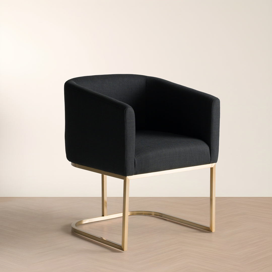 Yukon  Modern Black & Antique Brass Dining Chair