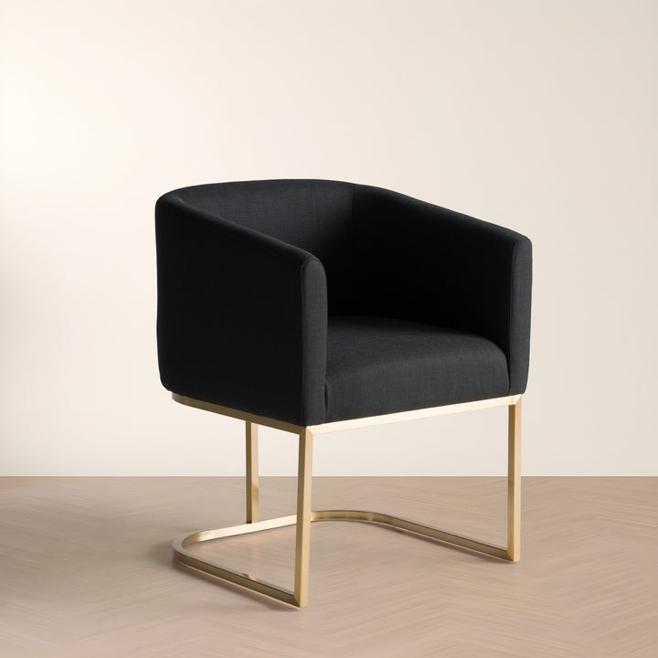 Yukon  Modern Black & Antique Brass Dining Chair