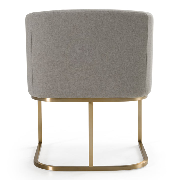Yukon - Modern Medium Grey Fabric &amp; Antique Brass Dining Chair