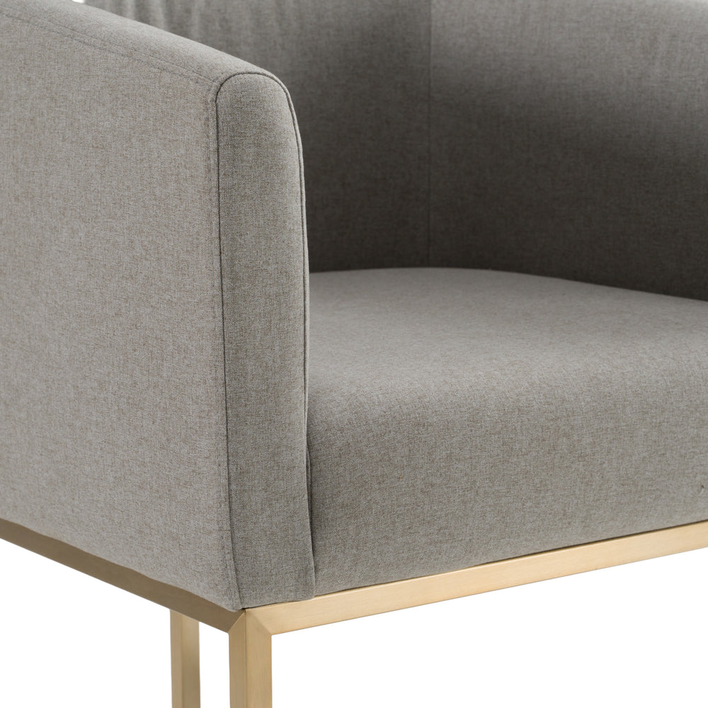 Yukon - Modern Medium Grey Fabric & Antique Brass Dining Chair - View 7