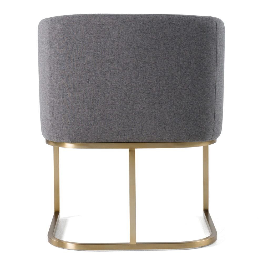 Yukon - Modern Dark Grey Fabric Dining Chair - View 5