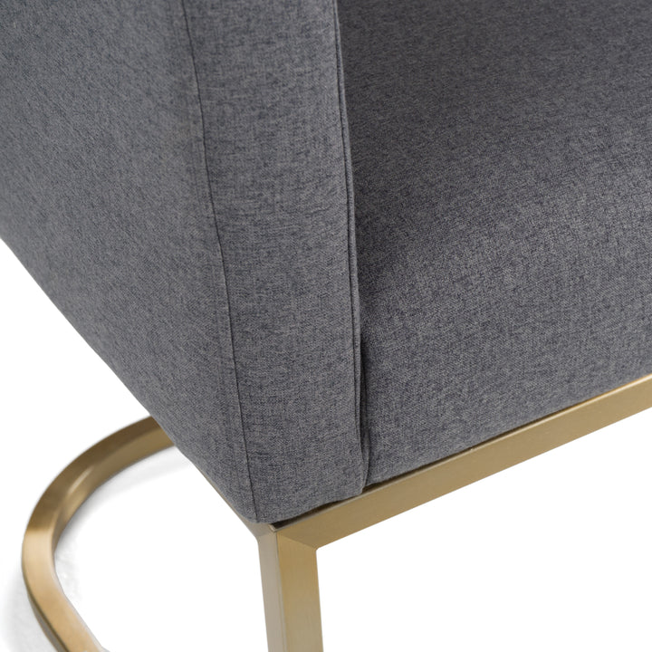 Yukon - Modern Dark Grey Fabric Dining Chair