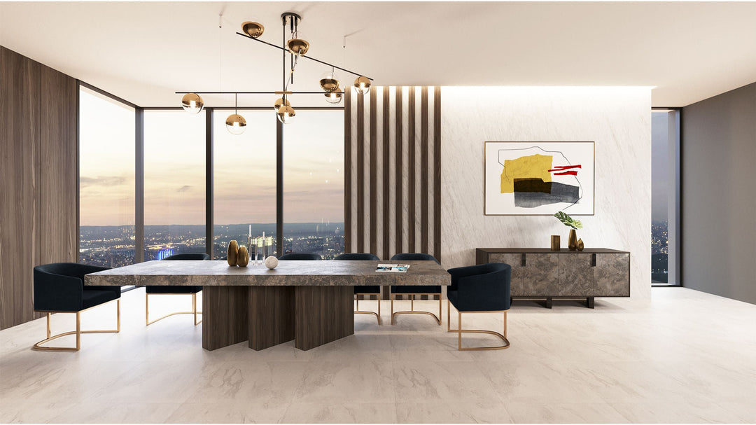 Yukon  Modern Black & Antique Brass Dining Chair