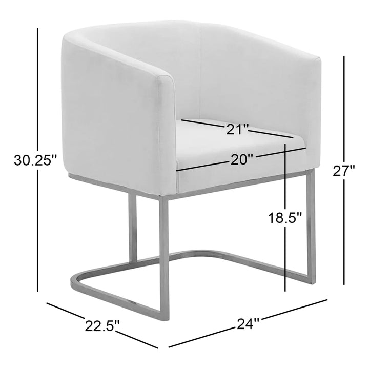 Yukon Modern Grey Fabric &amp; Antique Brass Dining Chair