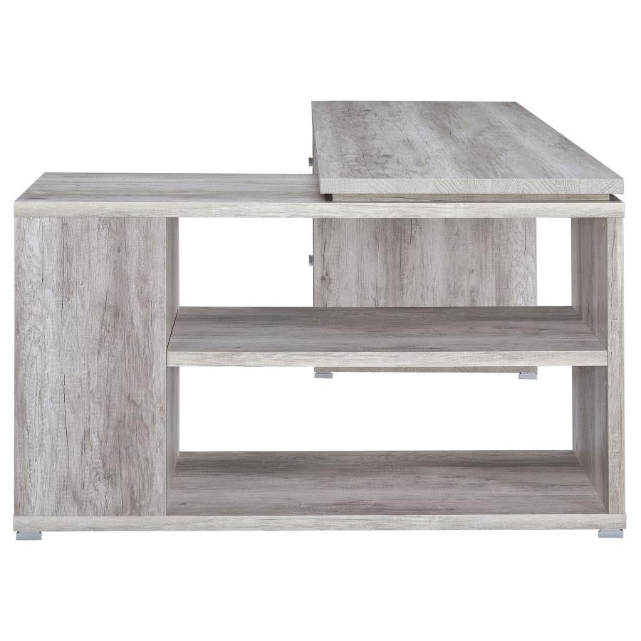Yvette - 3 - Drawer L - Shape Computer Desk - Gray Driftwood Corner Desk modern furniture Contempo Furniture
