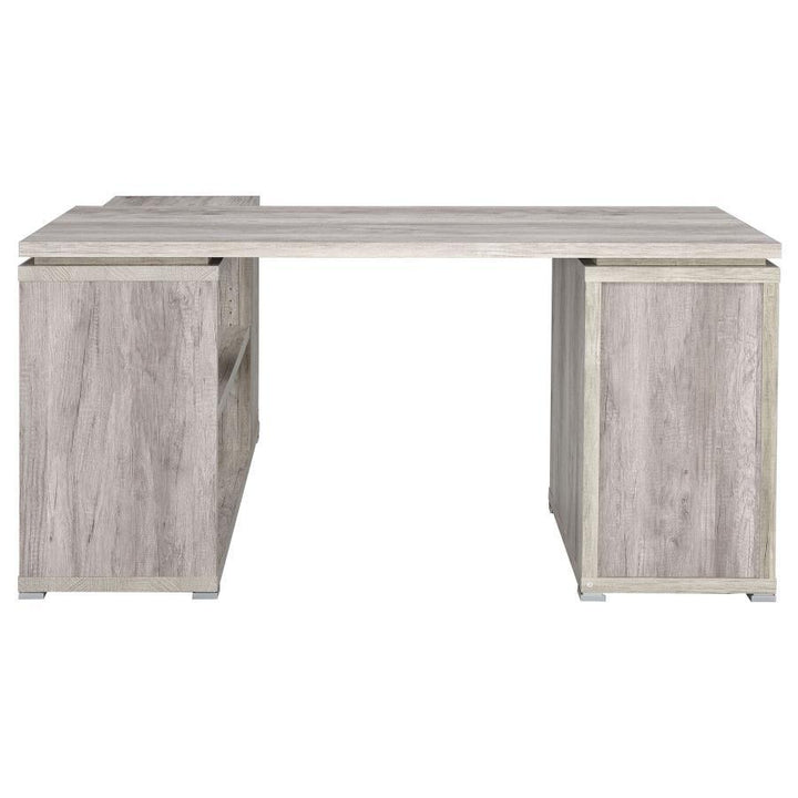 Yvette - 3 - Drawer L - Shape Computer Desk - Gray Driftwood Corner Desk modern furniture Contempo Furniture