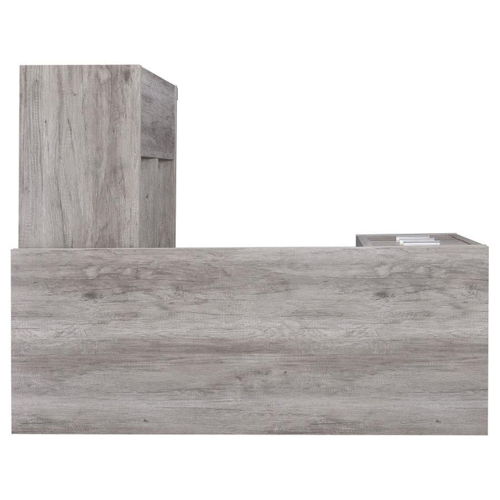 Yvette - 3 - Drawer L - Shape Computer Desk - Gray Driftwood Corner Desk modern furniture Contempo Furniture