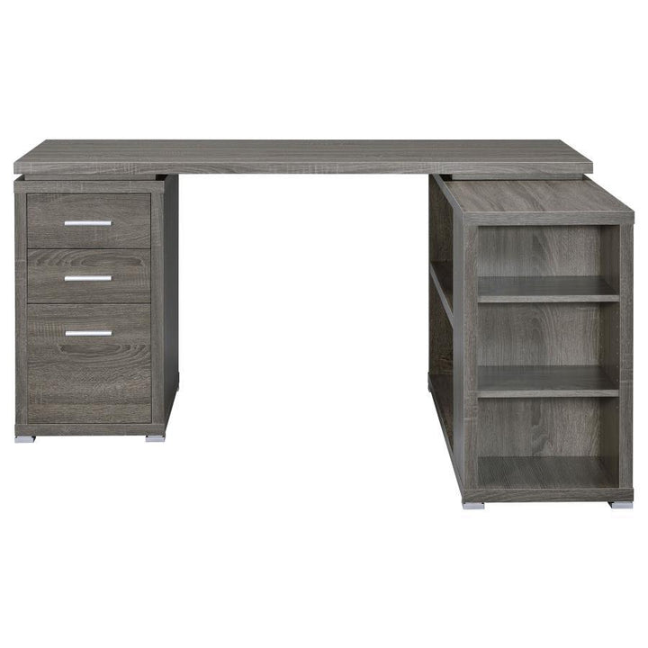 Yvette - 3 - Drawer L - Shape Computer Desk - Weathered Gray Corner Desk modern furniture Contempo Furniture