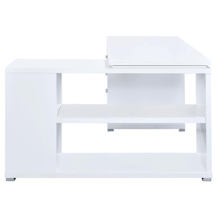 Yvette - 3 - Drawer L - Shape Computer Desk - White Corner Desk modern furniture Contempo Furniture