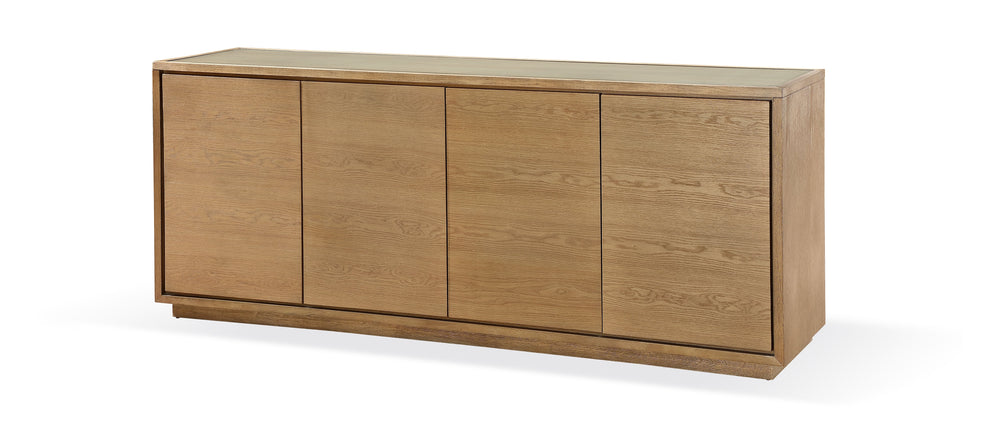 Modus Furniture Jvlh79G One Modern Coastal Four Door Sideboard In White Oak