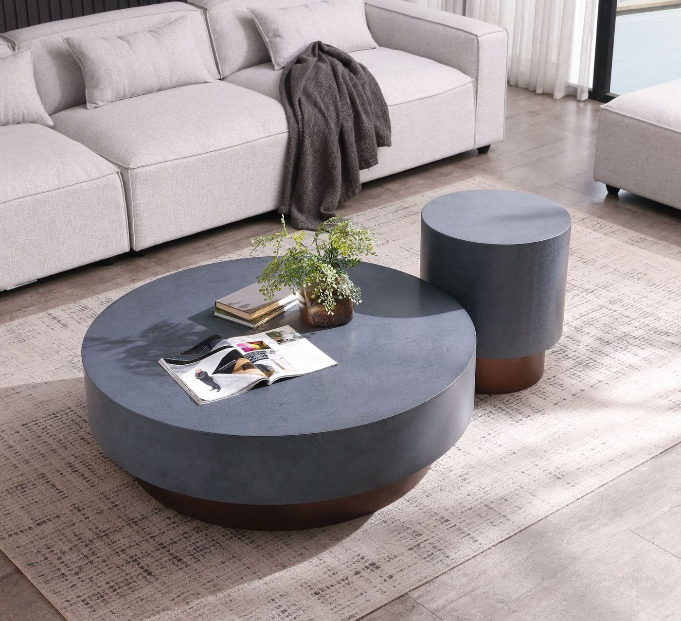 Zachary - Modern Metal  and  Antique Copper Coffee Table