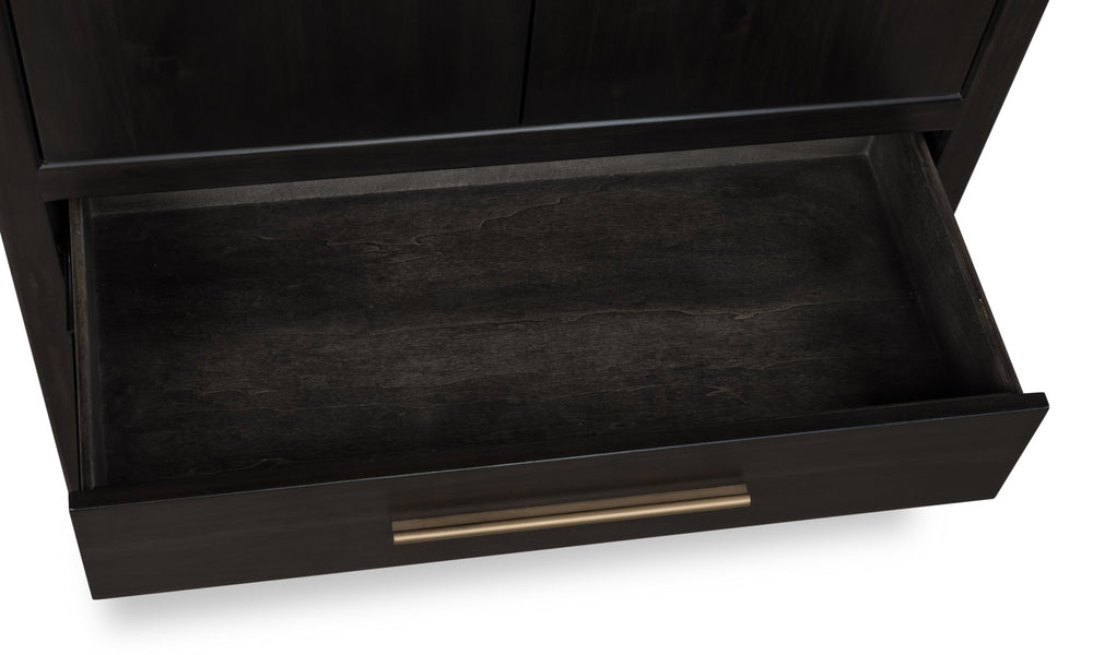Zamba Four Door One Drawer Acacia Bar Cabinet in Jaguar