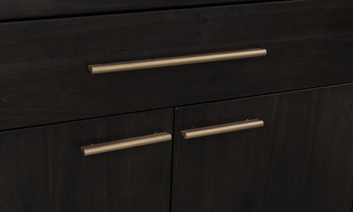 Zamba Four Door One Drawer Acacia Bar Cabinet in Jaguar Sideboard modern furniture Contempo Furniture